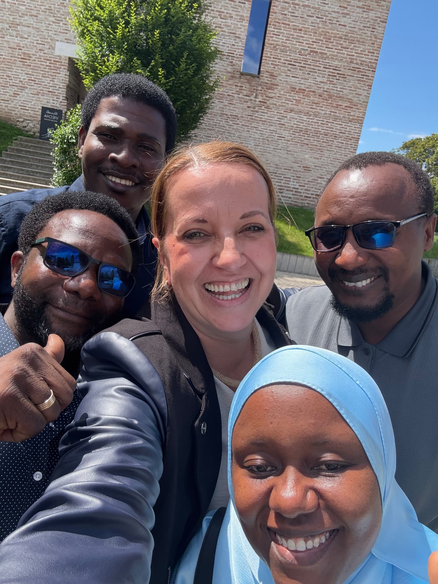 Katarína Slobodová Nováková with PhD researchers from the University of Dar es Salaam