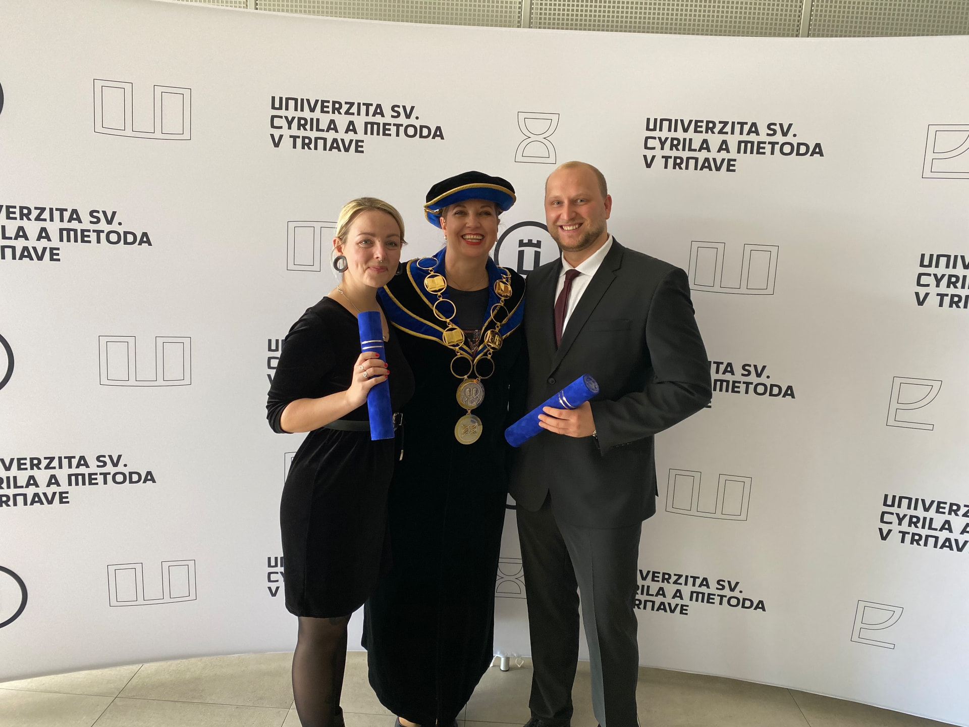 Katarína Slobodová Nováková as Dean with doctoral graduates