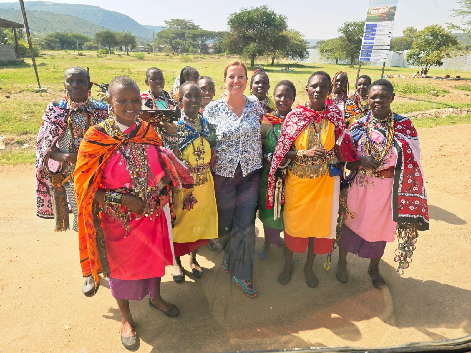 Katarína Slobodová Nováková with Maasai women during research in Tanzania