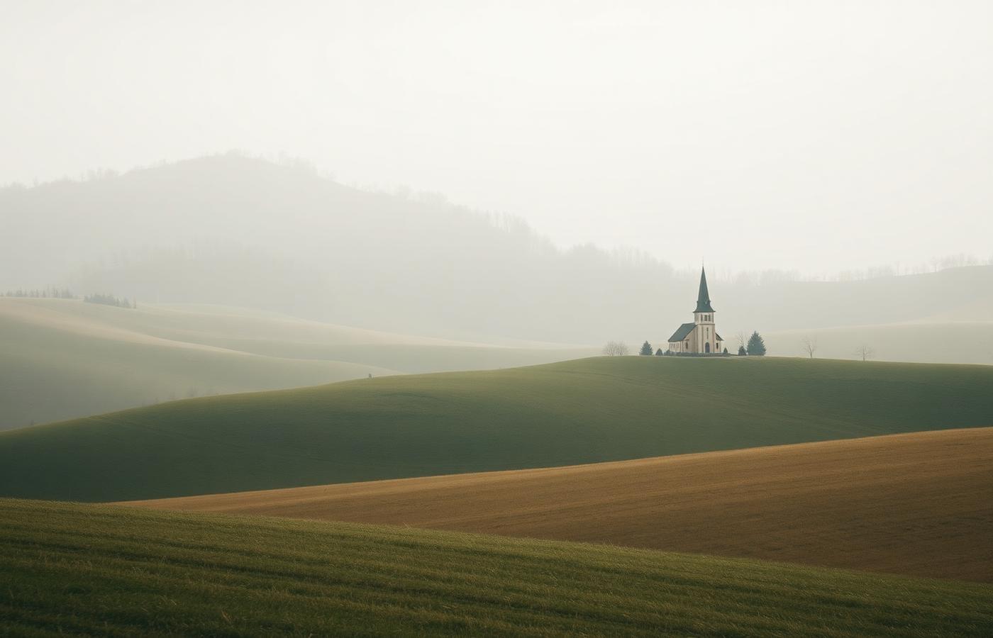 Slovak countryside with a village church